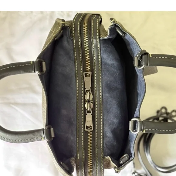 EUC Coach 1941 Rogue 31 in Olive Glovetanned Pebble Leather w/ Blue Suede Lining - Picture 3 of 8